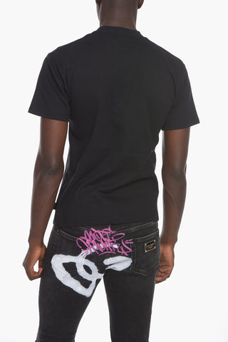 T-Shirt Girocollo in Cotone con Logo in Rilievo