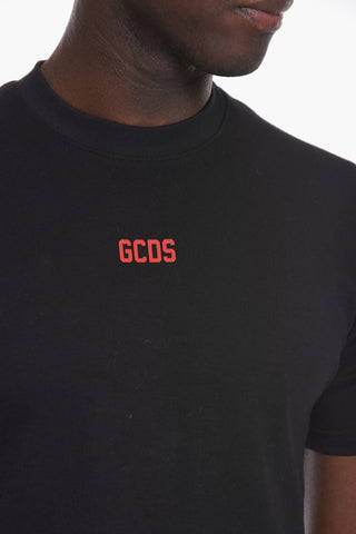 T-Shirt Girocollo in Cotone con Logo in Rilievo