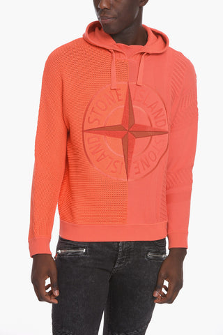 Cotton-knitted Hoodie with Embroidered Logo