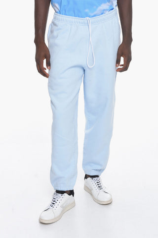 Fleeced-Cotton Joggers with Drawstring on the Waist