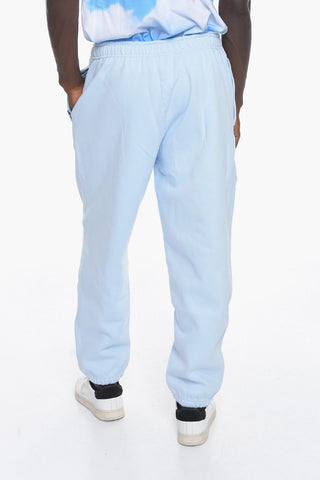 Fleeced-Cotton Joggers with Drawstring on the Waist