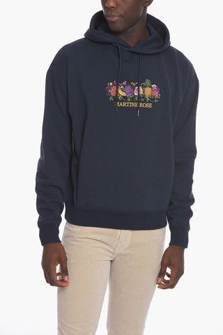 Front Embroidered Solid Color Hoodie