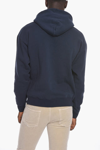 Front Embroidered Solid Color Hoodie