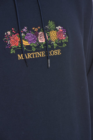 Front Embroidered Solid Color Hoodie