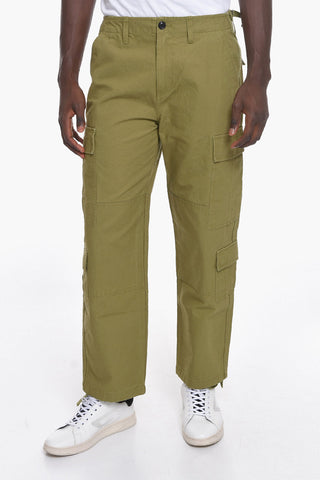 Solid Color Cotton Cargo Pants