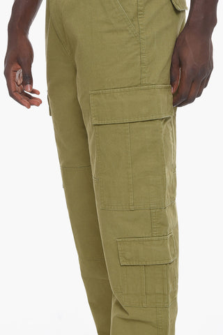Solid Color Cotton Cargo Pants