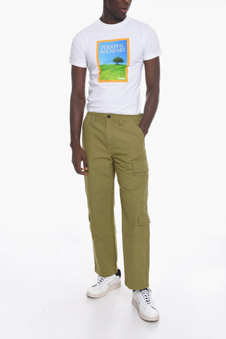Solid Color Cotton Cargo Pants
