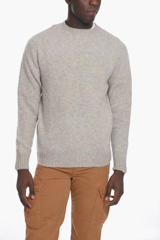 Solid Color Wool Crew-Neck Sweater