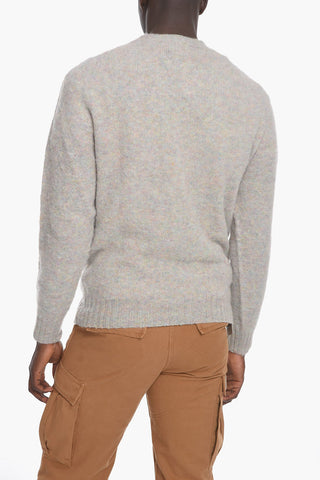 Solid Color Wool Crew-Neck Sweater
