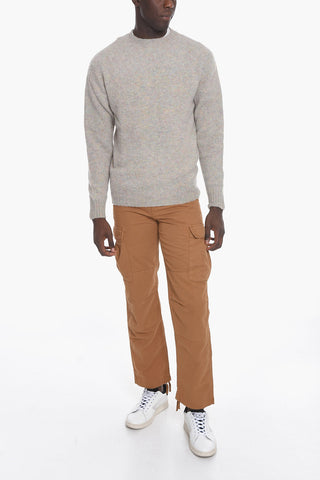 Solid Color Wool Crew-Neck Sweater