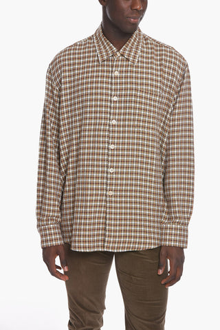 Spread Collar Checked ABOVE Shirt with Breast Pocket