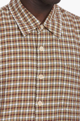 Spread Collar Checked ABOVE Shirt with Breast Pocket