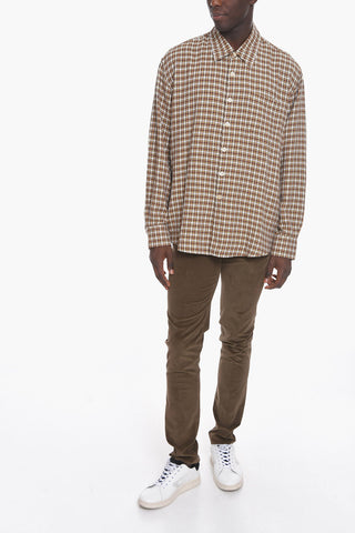 Spread Collar Checked ABOVE Shirt with Breast Pocket