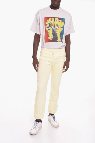 Fleeced-Cotton Pants with Silver Details