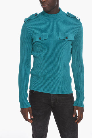 SALON 02 Turtleneck Ribbed Chenille Sweater