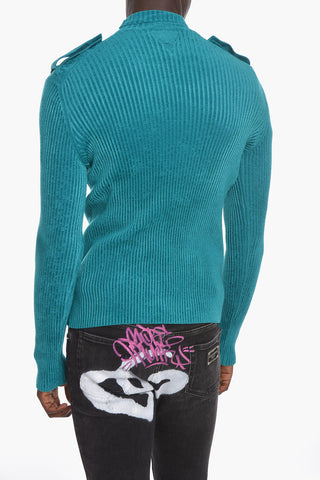SALON 02 Turtleneck Ribbed Chenille Sweater