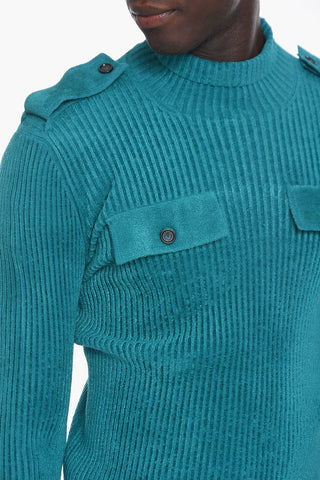 SALON 02 Turtleneck Ribbed Chenille Sweater
