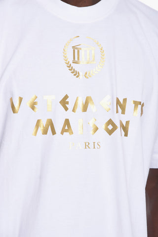 Lamè Print GREEK Cotton T-Shirt