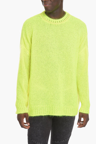 Crew Neck Mohair Blend Pullover