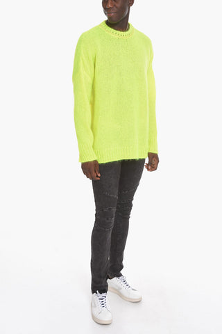 Crew Neck Mohair Blend Pullover