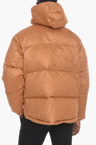 MMQ Faux-leather Puffer jacket with Hidden Fastening
