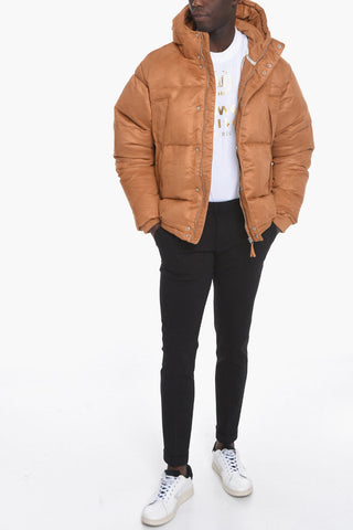 MMQ Faux-leather Puffer jacket with Hidden Fastening