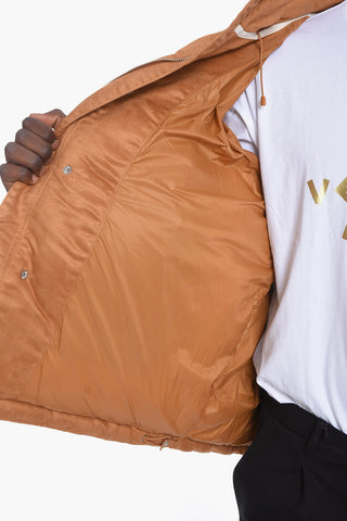 MMQ Faux-leather Puffer jacket with Hidden Fastening