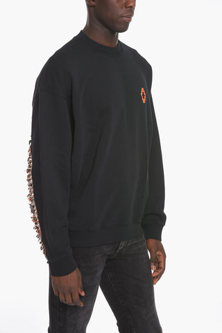 Crew Neck FRINGES COMFORT Brushed Cotton Sweatshirt