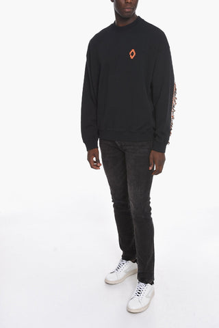 Crew Neck FRINGES COMFORT Brushed Cotton Sweatshirt