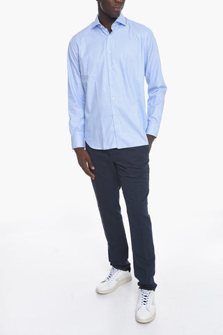 Spread Collar Cotton Shirt