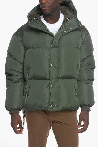 Oversized Puffer Jacket with Logoed Drawstring