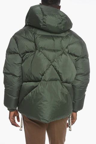 Oversized Puffer Jacket with Logoed Drawstring