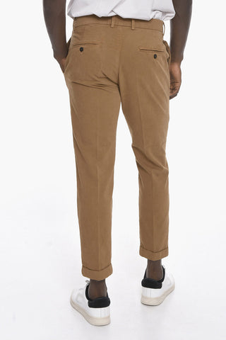 Solid Color Single-Pleat Pants with Belt Loops