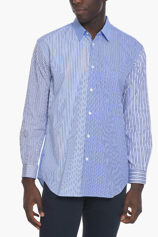 SHIRT Balanced Stripe Cotton Shirt with Breast-pocket