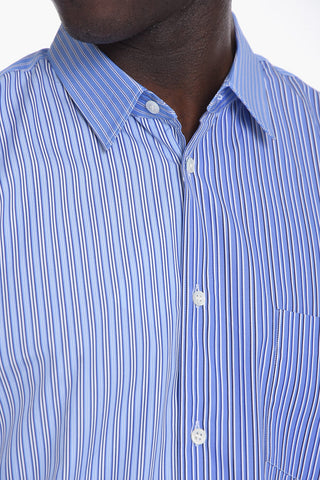 SHIRT Balanced Stripe Cotton Shirt with Breast-pocket