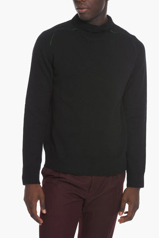 Turtleneck PUNTURE PARAKEET Wool Pullover