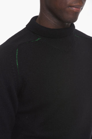 Turtleneck PUNTURE PARAKEET Wool Pullover
