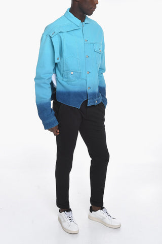 Asymmetric Denim jacket with Ombré-effect