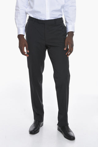 CC COLLECTION Stretchy-virgin-wool REFINED Straight-leg Pants