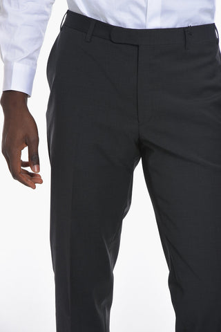 CC COLLECTION Stretchy-virgin-wool REFINED Straight-leg Pants