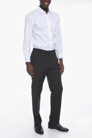 CC COLLECTION Stretchy-virgin-wool REFINED Straight-leg Pants