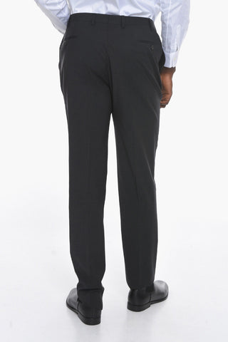 CC COLLECTION Stretchy-virgin-wool REFINED Straight-leg Pants