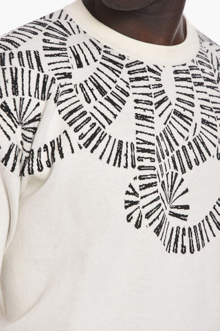 Crew Neck SNAKE WINGS Cotton Blend Sweater