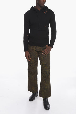 Felpa Hoodie in Maglia NORIS con Design Distressed