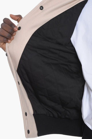 Wool Blend Varsity Jacket with Patches