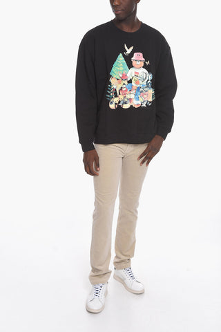 SMILEY Felpa Hoodie in Cotone Felpato