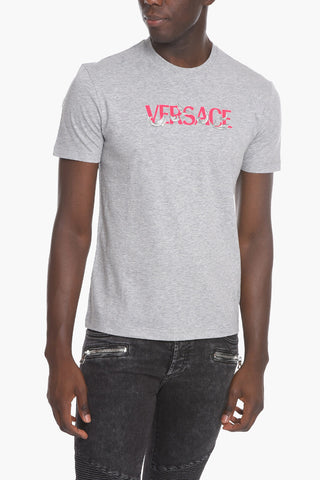 Crew Neck Taylor Fit T-Shirt with Velour Print