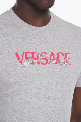 Crew Neck Taylor Fit T-Shirt with Velour Print
