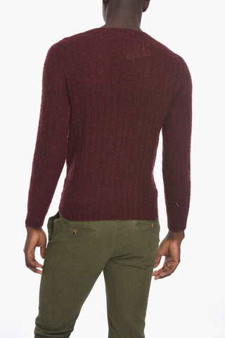 Solid Color Wool Crew-Neck Sweater