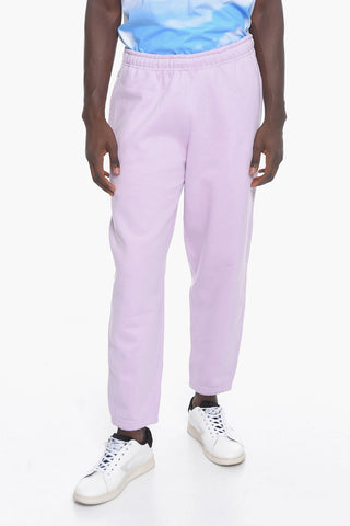 Fleeced-Cotton Joggers with Drawstring on the Waist